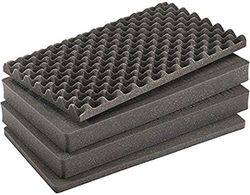 PELI 1555Airfs Set Schiuma Di Ricambio, Accessorio Per Valigia Air Originale, Compatibile Air 1555, Colore: Nero