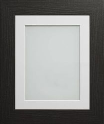 Frame Company Watson Black Picture Photo Frame fitted with Perspex, 24x18 inch with Off-White Mount for image size 18x12 inch