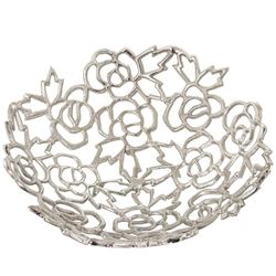Alexandra House Living Bordsskiva i metall 12 x 28 x 28 cm nickelpläterad