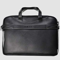 MICROTECH E-Bag BG14BN - Bolsa de ordenador portátil de hasta 15,6 pulgadas, piel sintética y impermeable, compartimento dedicado para ordenador, bolsillos para accesorios y bolígrafo, correa