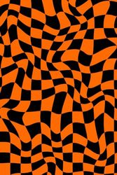 Abstract Black & Orange Checkerboard Pattern Notebook | Orange Paperback Journal | 6 x 9 inches | 120 Pages | School & Office