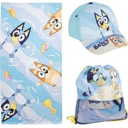 CERDÁ LIFE'S LITTLE MOMENTS Set Saquito Ba Summer 2025 Cappellino da Baseball, Toalla Gorra y Bolsa Bluey, Taglia Unica Unisex-Adulto