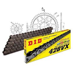 Kettingset DID staal 428VX / 128 eindeloos voor Yamaha XT 350 cc bj. 1985-1996