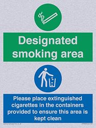 Designated smoking area Please place extinguished cigarettes in the containers provided to ensure.