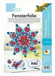 folia 450230/5 – fönsterfilm färglös, självhäftande, ca 23 x 33 cm, 5 ark – perfekt som mallbåge för fönsterbilder, fönsterfärg