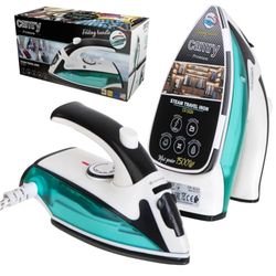 CAMRY CR-5024 Plancha de Viaje Vapor con mango plegable, ligera y pequeña, Vapor Continuo, suela NON-STICK, ajuste temperatura, 1500 W