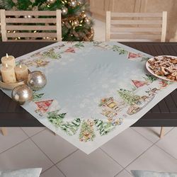 PETTI Artigiani italiani - Centro de Mesa de Navidad, Centro de Mesa de Cocina de Navidad, Corredor de Mesa de 90 x 90 cm, Centro de Mesa Snow, 100% Made in Itay