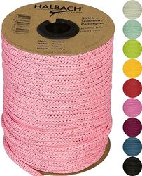Halbach Seidenbänder Premium Paper Knitted Tube | Width 4 mm Length 30 m | Tubular Yarn Can Be Filled and Tear-Resistant Paper Yarn for Name Badges Children's Room or for Crafts, Colour: Blow Pink