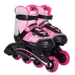 Best Sporting 30123 Inline Skates storlek justerbar, ABEC 5 Carbon, Inliner barn och tonåringar, färg: rosa/svart, storlek: 29–34