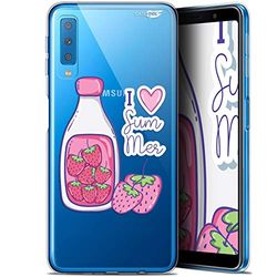 Caseink Hoes voor Samsung Galaxy A7 2018 (A750) (6) Beschermhoes Case Gel HD Flexibel - Anti-Schock - Gedrukt in Frankrijk Milky Summer