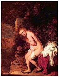 ArtPlaza TW93308 Rembrandt Susanna in bathtubs Decorative Panel, Wood MDF, Multicolour, 60x80 Cm