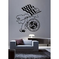 Tatoutex Stickers Hermine et Drapeau Breton - Vert Forêt, L 60cm x H 67cm