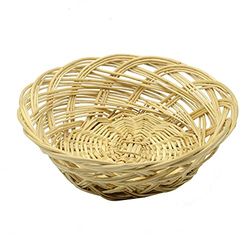 Vacchetti Wicker Basket Round Grid, Multicolor, Small