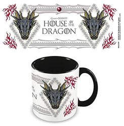 Pyramid International House of The Dragon Mug in Presentation Gift Box (Black and White Ornate Design) 11oz Ceramic Coffee Mug - Official Merchandise