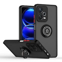 Tumundosmartphone Funda Mate con Borde Negro y Anillo Giratorio 360 para Xiaomi Redmi Note 12 Pro+ Plus 5G