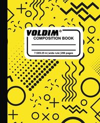 Voldim's wide range of composition notebooks. Wide lined paper, multicolor, 9-3/4 x 7-1/2 Inches, 100 sheets,