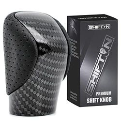 SHIFTIN Gear Shift Knob Shifter for Lexus ES GS GX is NX RC RX 200t 300 350 3450h 450hL 350L (Punched Black Leather/Carbon Pattern)