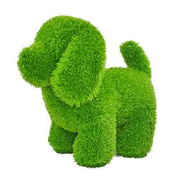 Kögler 53248 – AniPlants hund stående, dekorativ figur av konstgräs, ca 36 x 20 x 33 cm stor, vädertålig och formstabil, med ankare för fästning, perfekt som dekoration för trädgård och hus