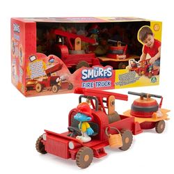 Giochi Preziosi Les Schtroumpfs - Playset Camion Pompiers Schtroumpfs avec Fonctions réalistes, Accessoires et Personnage Schtroumpf Exclusif de 5,5 cm Inclus, pour Enfants à partir de 3 Ans