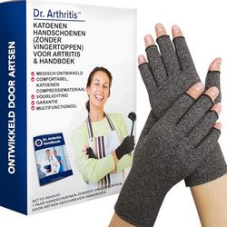 Medische uniseks compressie handschoenen, artritis handschoenen zonder vingertoppen, om te typen, voor artritis & carpaletunnelsyndroom (XS, 1 Paar)