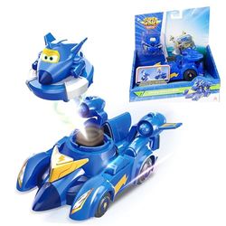 Super Wings Spinning Jerome & Vehicle, 2-in-1 vechtspeelgoed voor kinderen van 3, 4, 5, 6, 7 en 8 jaar.