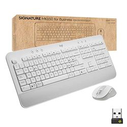 Logitech Signature MK650 Combo for Business, mouse e tastiera senza fili, Logi Bolt, Bluetooth, SmartWheel, certificato a livello globale, Windows/Mac/Chrome/Linux - Bianco