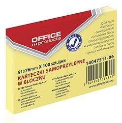 OFFICE PRODUCTS 14047511-06 klisterlapp 51 x 76 mm, 1 x 100 ark, pastellfärg/kanariegul