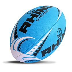 Rhino Cyclone Ballon de Rugby Bleu Taille 5