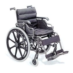 Gima Deluxe Fauteuil roulant, de haute qualité - Avec tissu noir et assise de 46 cm