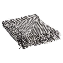 DII Califórnia Cobertor casual tecido pata de , algodão, preto, 50 x 60 polegadas