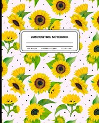 COMPOSITION NOTEBOOK: Flower Vintage - For Teen | 110pages | Wide Ruled