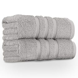 GC GAVENO CAVAILIA Premium Jumbo badlaken 2 stuks - 100% ringgesponnen katoenen handdoeken - zeer waterabsorberend en sneldrogend extra grote badlakens - zachte badhanddoek van hotelkwaliteit - zilver