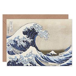 Hokusai Under Wave Kanagawa 36 Views Mount Fuji Fine Art Greeting Card Plus Envelope Blank Inside