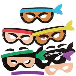 Baker Ross FX852 Kit máscaras de ninja - Pack de 5, Máscaras para fiestas infantiles