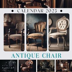 Antique Chair Caledar 2025: 365 days From Jan to Dec 2025, with 12 Photography for Adults| Perfect for Chair Lover to Planning and Organizing