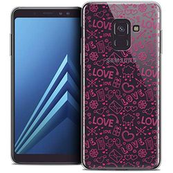 Caseink fodral för Samsung Galaxy A8+ (2018) A730 (6.0) fodral [kristallgel HD mönster kollektion kärlek alla hjärtans dag design Doodle - mjuk - ultratunn - tryckt i Frankrike]