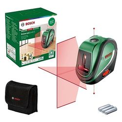 Bosch Laser lignes UniversalLevel 2 (croix laser avec point d'aplomb intégré pour un alignement précis et transfert d'application facile, dans boîte carton)