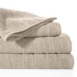 Design91 Asciugamano in Spugna, Beige, 100% Cotone, 50 x 90 cm