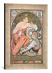 Ingelijste foto van Alfons Mucha "Plakkaat voor de Société Populaire des Beaux Arts", kunstdruk in hoogwaardige handgemaakte fotolijst, 30x40 cm, zilver Raya