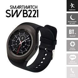 SWB221 smartwatch (Bluetooth, Android/iOS) met rond display