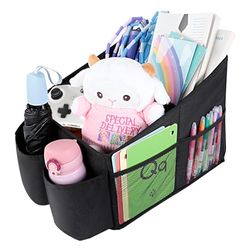 AiQInu Organizador de Asiento de Automóvil para Asiento Delantero o Trasero, Organizador Coche Asiento para Adultos y Niños con Portavasos, Compartimentos de Almacenamiento para Juguetes, Libros