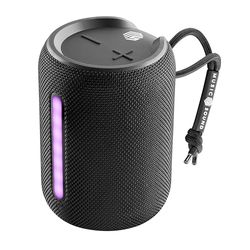 Music Sound Hype 10 - Altavoz Bluetooth de 10W - Reproducción de música Potente y Rica en Graves - Certificación IPX6 Resistente al Agua - con Luces RGB - 5 Horas de reproducción - Negro