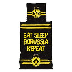 Borussia Dortmund Bed Linen, 100% Cotton, Black, One Size