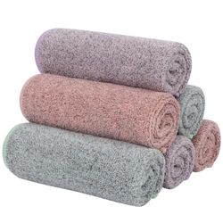 SINLAND Microfiber Face Towels Ultra Soft Bamboo Charcoal Facial Washcloths Face Cloth for Bath 30cm x 30cm 6 Pack