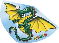 GÜNTHER FLUGSPIELE 1181 Cerf-volant pour enfants Elwin, cerf-volant à une corde en film PE robuste avec balance réglable, pour enfants à partir de 4 ans, avec poignée et corde, taille env. 92 x 62 cm