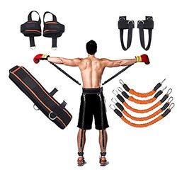 Bokstraining Weerstandsbandset, beensterkte en behendigheid, trainingsbandsysteem voor boksen, MMA, Muay Thai, Karate Combat, basketbal, voetbal, bouwsnelheid en kracht om te slaan (250 pond oranje)