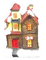 Toyland Small Light Up House - Brique Brun foncé - LED à Action de Batterie - Ornements de Noël