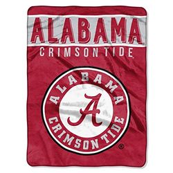 THE NORTHWEST COMPANY Alabama Crimson Tide Basic Raschel Throw Blanket, 60" x 80", Red