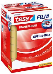 tesafilm Transparent Self-Adhesive Tape - High Age and Tear-Resistance - Office Tape with Strong Adhesion, 66 m x 19 mm - Pack of 8