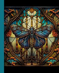Butterfly Stained Glass Composition Notebook Nature Journal Rich Colors Fine Details 110 pgs College Ruled